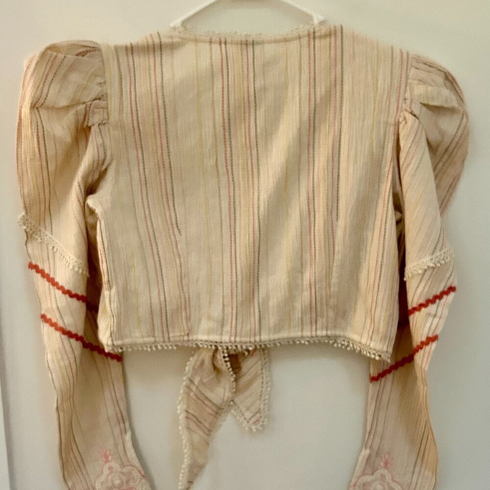 Hemant & Nandita Suri Long Sleeve Tie Crop Top Size XL - Picture 7 of 9